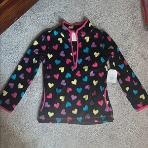 Girls Colorful Heart Print Pullover - 7/8